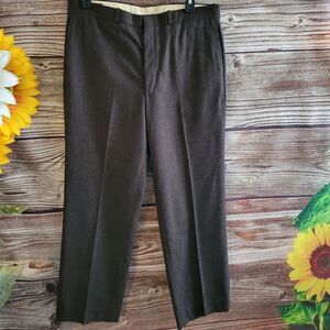 Farah Mens brown 38" dress pants 35% wool vintage Pre-owned